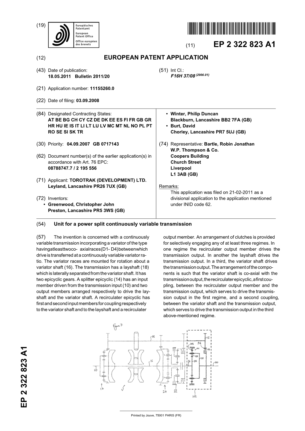 Unit for a Power Split Continuously Variable Transmission