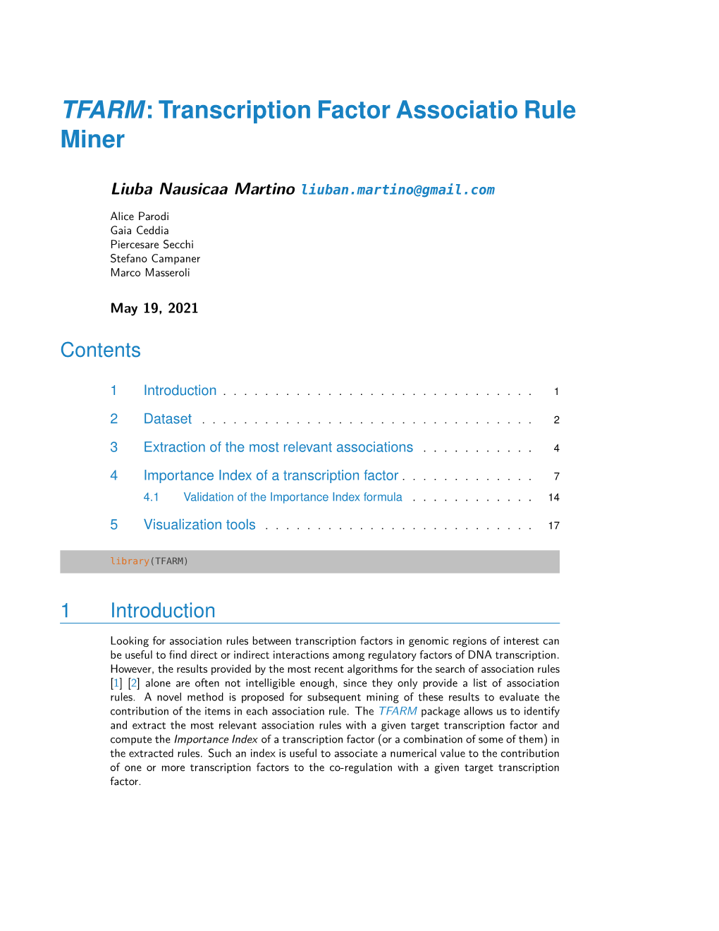 TFARM: Transcription Factor Associatio Rule Miner