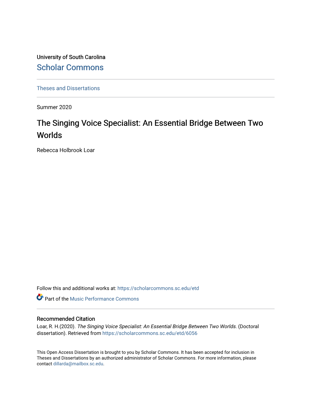 The Singing Voice Specialist: an Essential Bridge Between Two Worlds