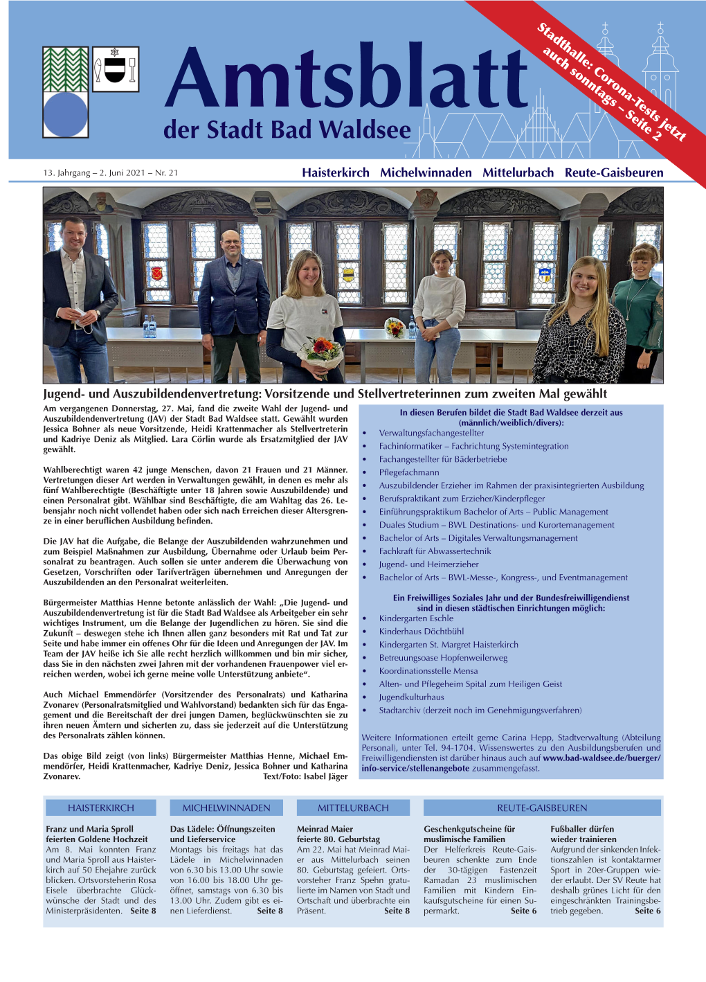 Amtsblatt Nr. 21 – 2. Juni 2021