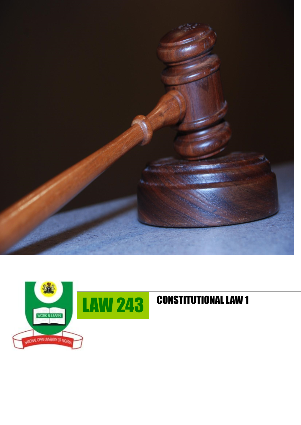 Law 243 Constitutional Law 1