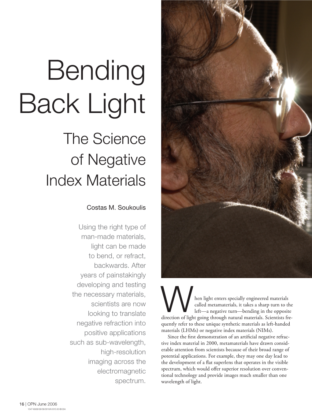 Bending Back Light the Science of Negative Index Materials