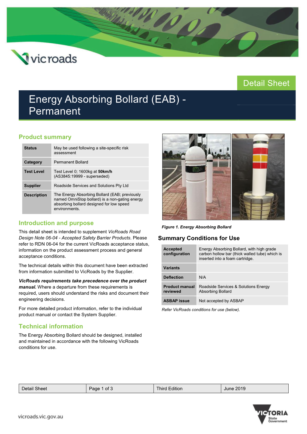 Detail Sheet Energy Absorbing Bollard (EAB) - Permanent