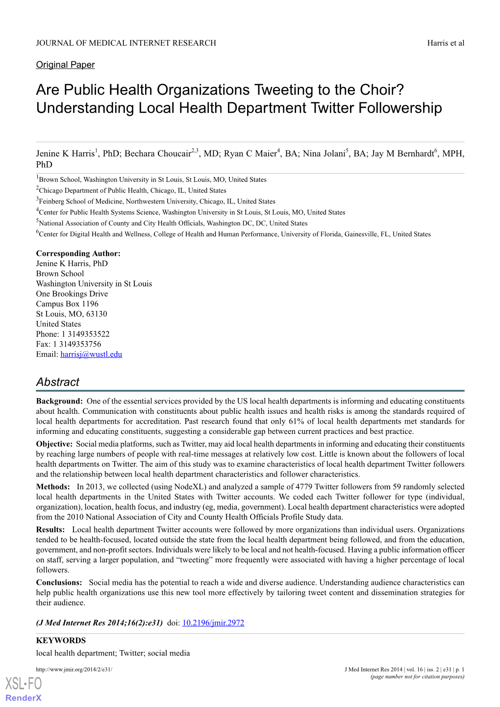 Understanding Local Health Department Twitter Followership