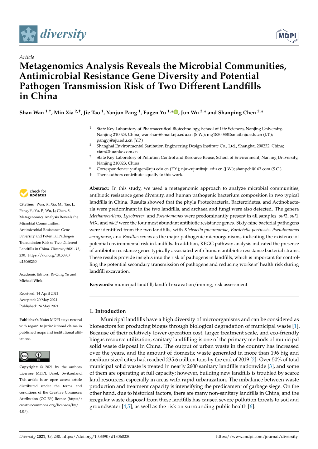 Metagenomics Analysis Reveals the Microbial Communities