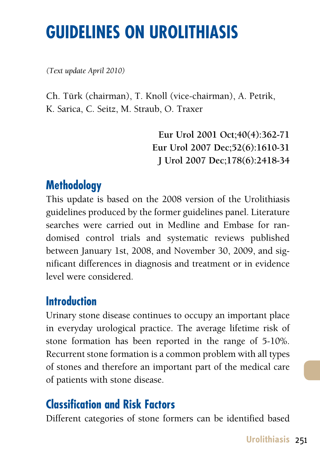 Guidelines on Urolithiasis