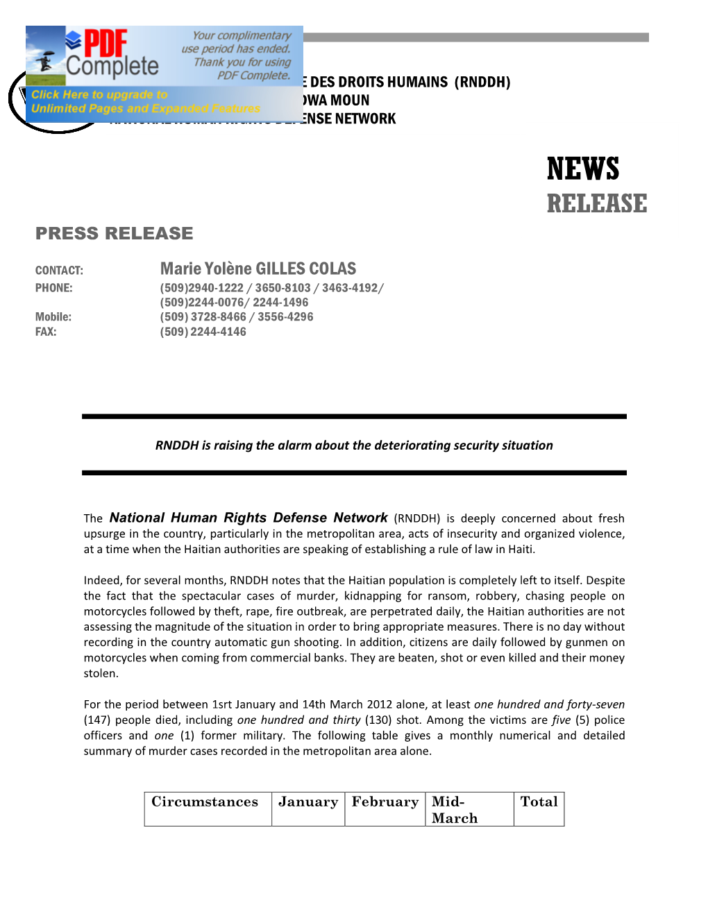 Release Press Release