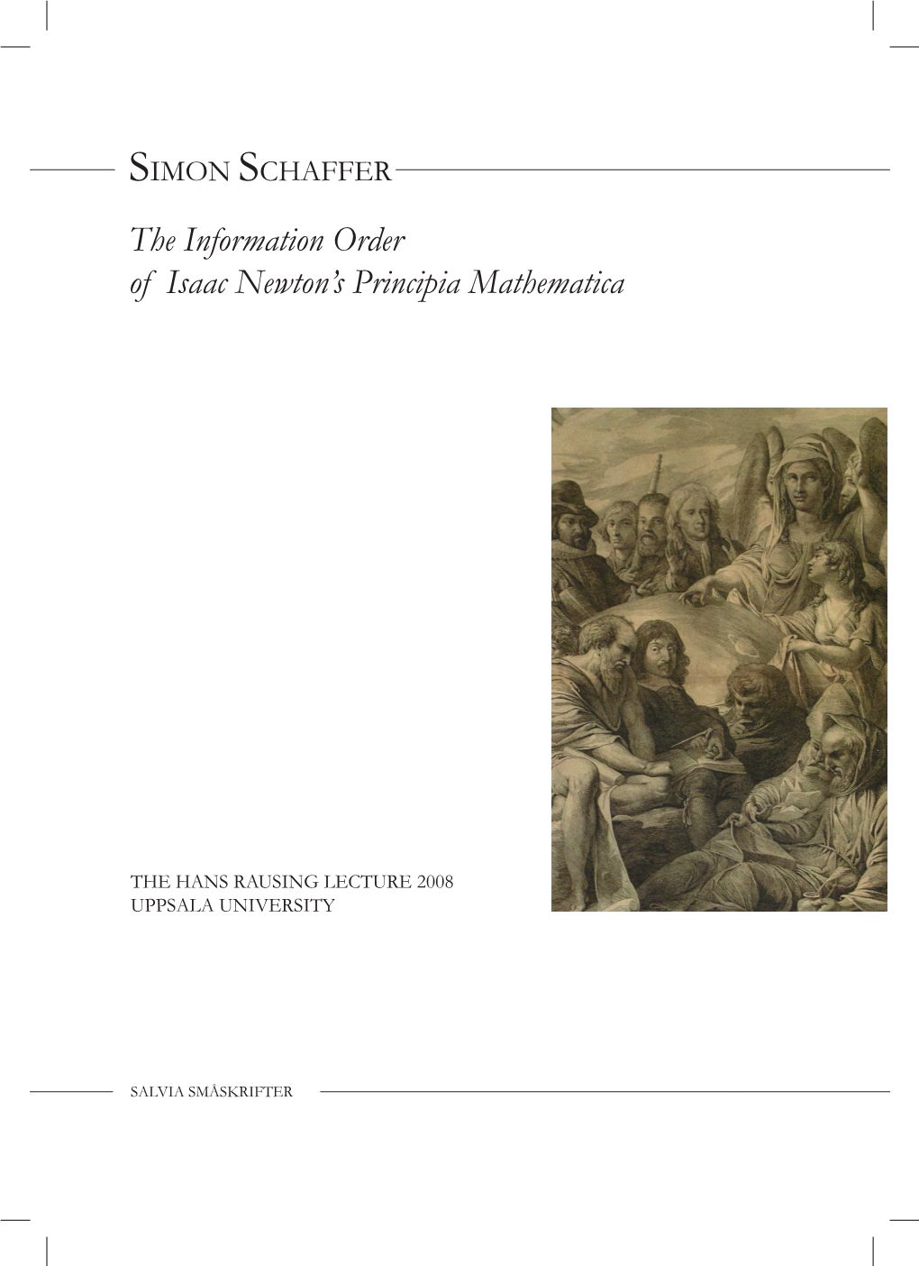The Information Order of Isaac Newton's Principia Mathematica