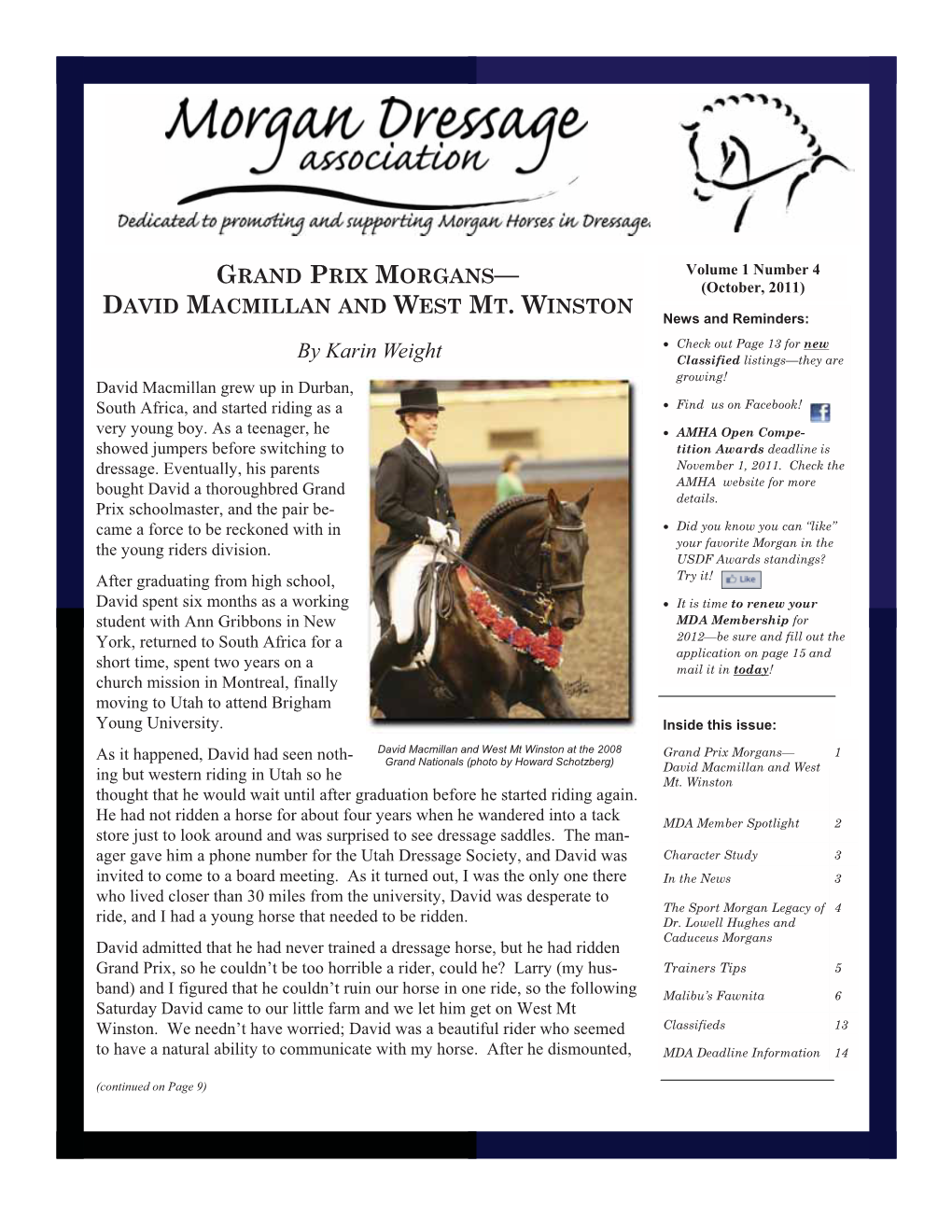 MDA Newsletter Oct 2011 V1 #4Print