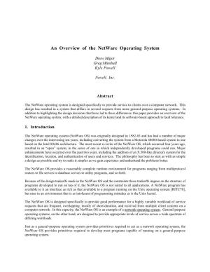 An Overview of the Netware Operating System