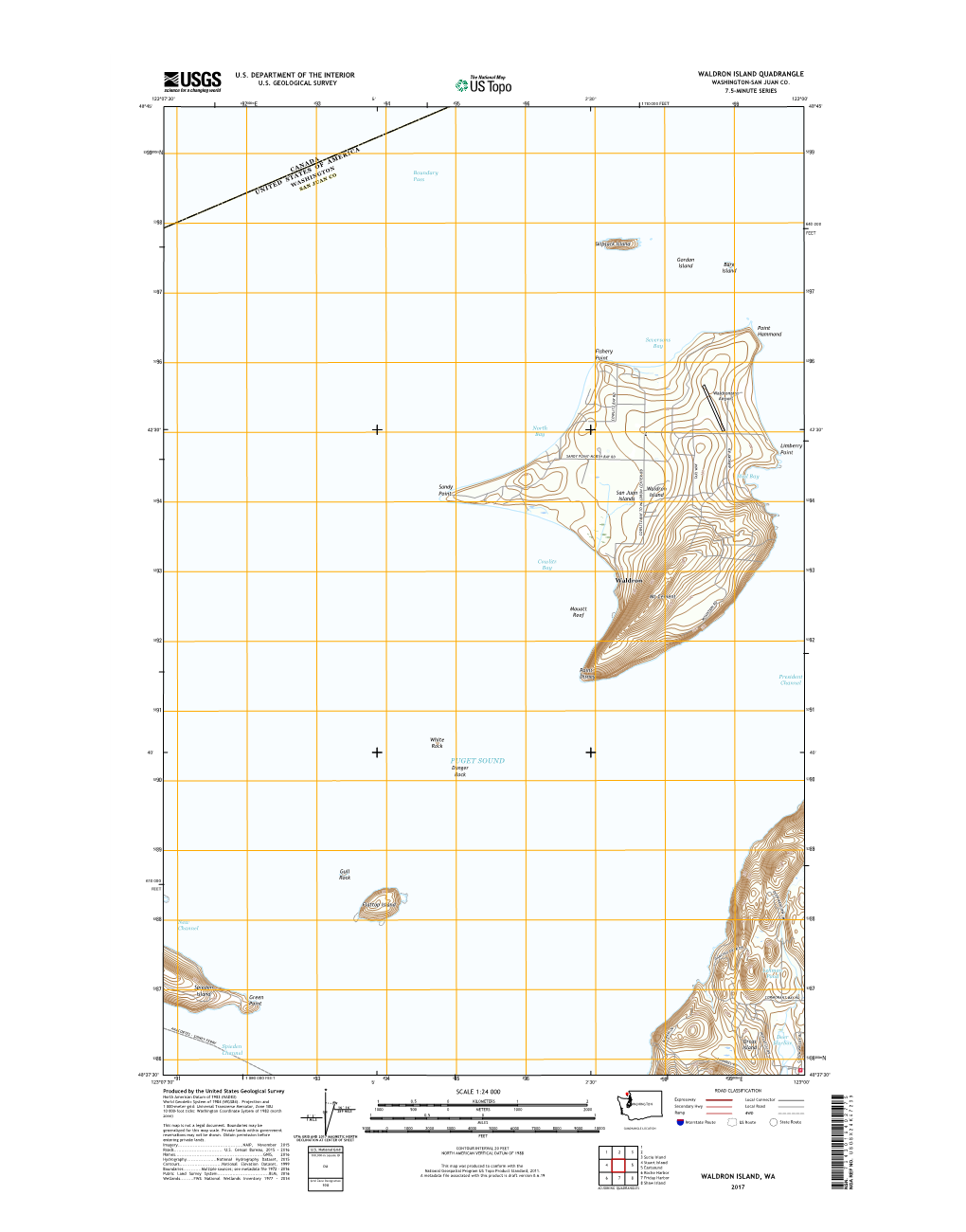 USGS 7.5-Minute Image Map for Waldron Island, Washington