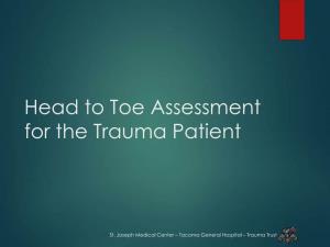 Head to Toe Critical Care Assessment for the Trauma Patient