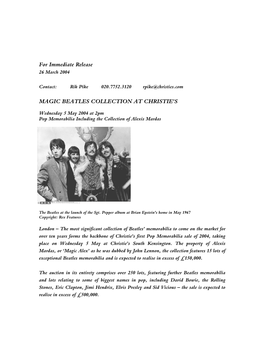 Magic Beatles Collection at Christie's