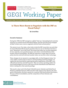 Is There More Room to Negotiate with the IMF on Fiscal Policy?