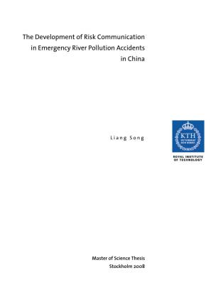The Development of Risk Communication in Emergency River Pollution Accidents in China