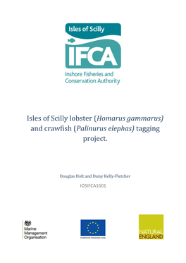 Isles of Scilly Lobster (Homarus Gammarus) and Crawfish (Palinurus Elephas) Tagging Project