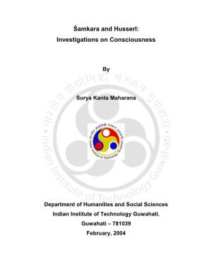 Śamkara and Husserl: Investigations on Consciousness
