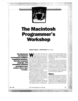 The Macintosh Programmer's Workshop