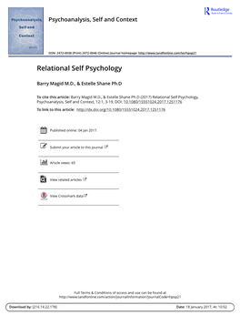 Relational Self Psychology