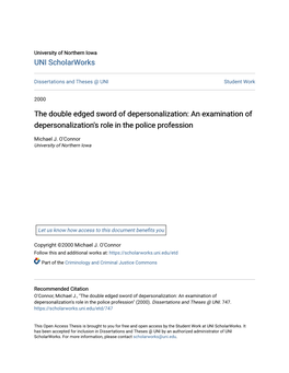 An Examination of Depersonalization's Role in the Police Profession