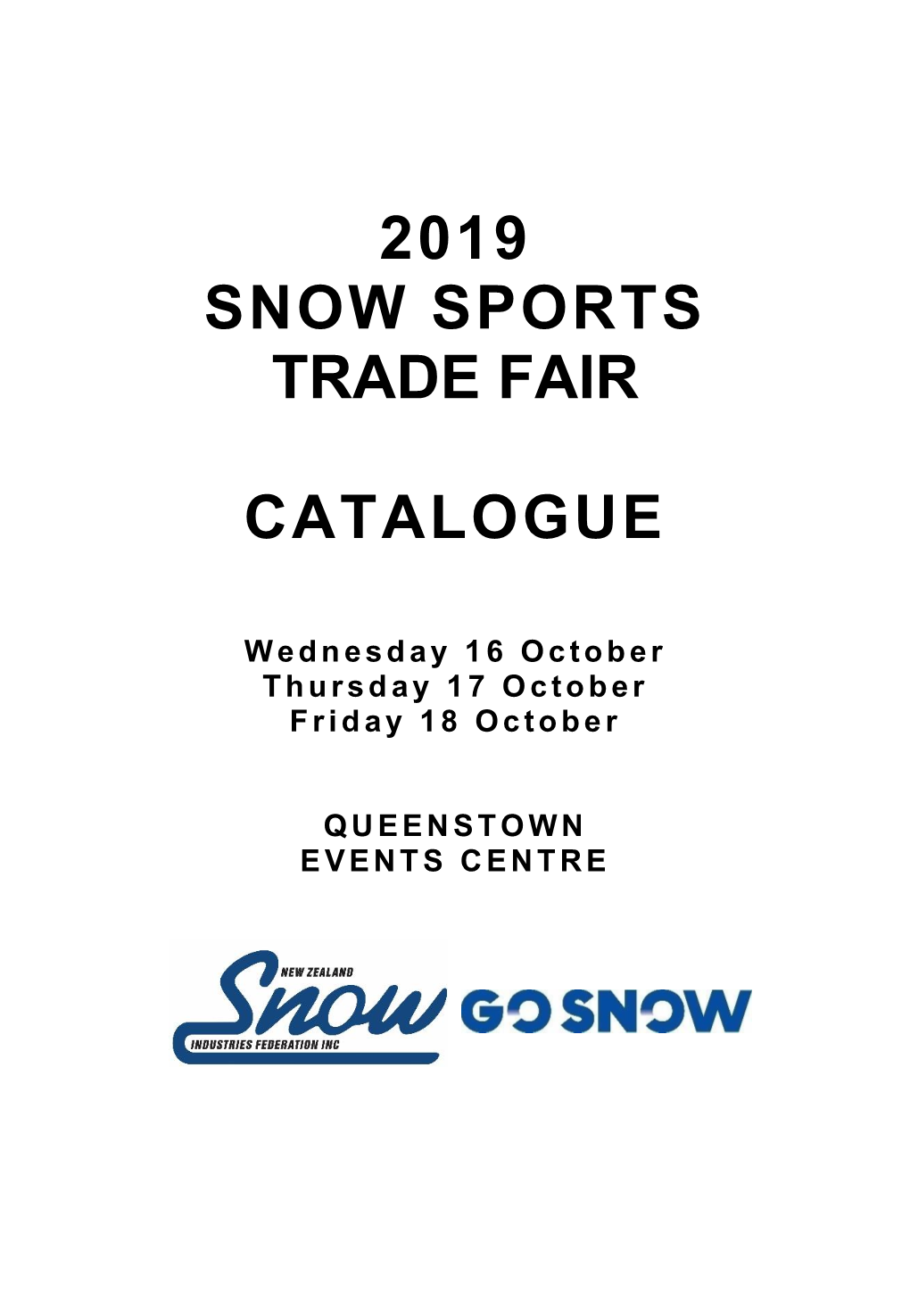 2019 Snow Sports Trade Fair Catalogue
