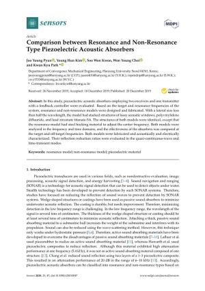 Comparison Between Resonance and Non-Resonance Type Piezoelectric Acoustic Absorbers