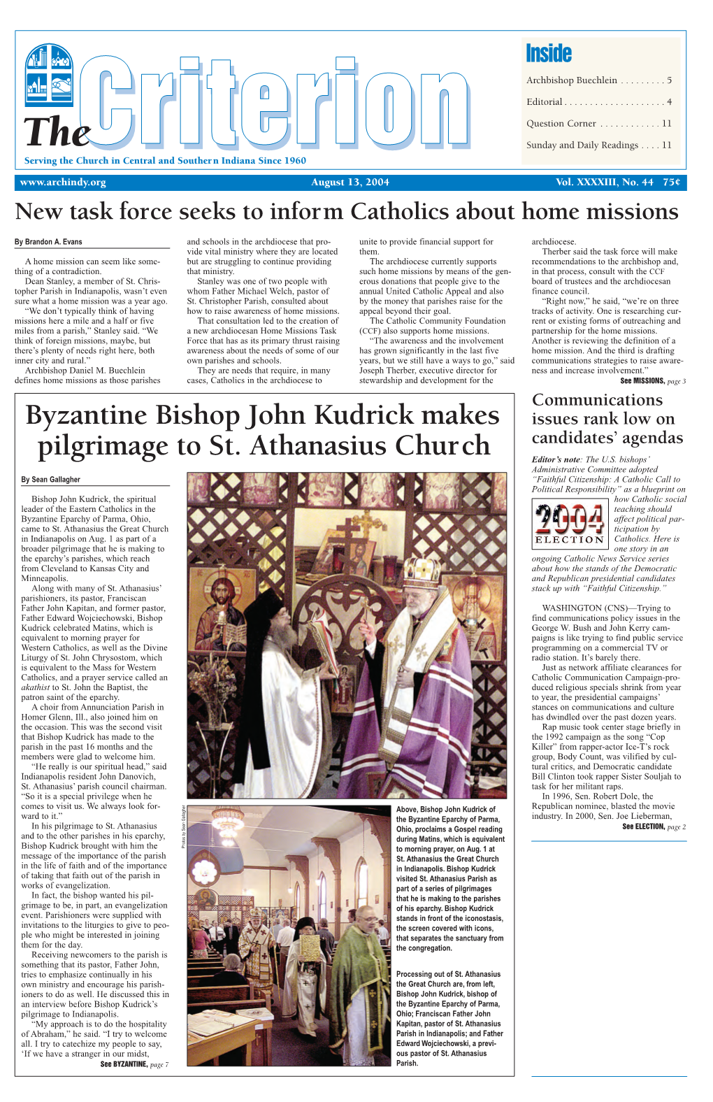 Byzantine Bishop John Kudrick Makes Pilgrimage to St. Athanasius Church