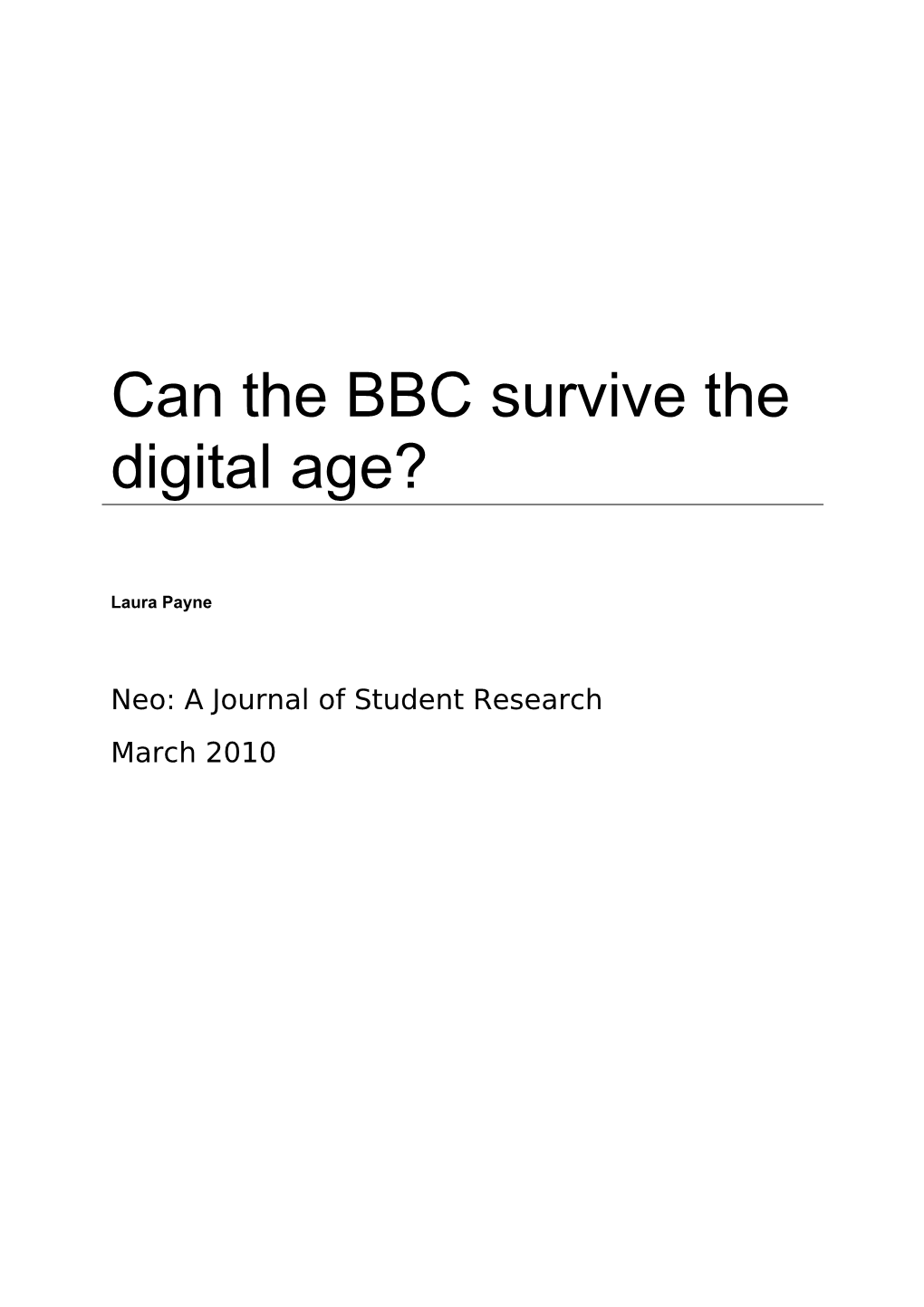 Can the BBC Survive the Digital Age?