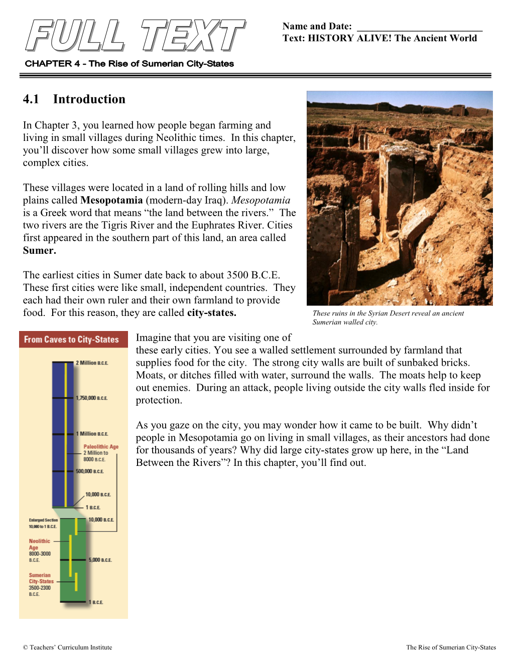 The Rise of Sumerian City-States