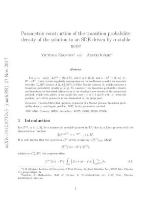 Parametrix Construction of the Transition Probability Density of the Solution to an SDE Driven by $\Alpha $-Stable Noise