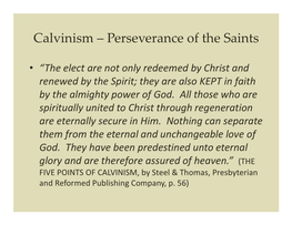 Calvinism – Perseverance of the Saints
