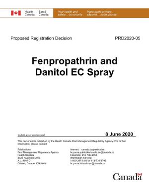 Proposed Registration Decision PRD2020-05, Fenpropathrin And