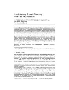 Implicit Array Bounds Checking on 64-Bit Architectures