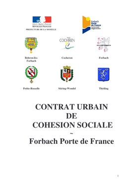 CONTRAT URBAIN DE COHESION SOCIALE Forbach Porte De France