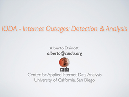 IODA - Internet Outages: Detection & Analysis