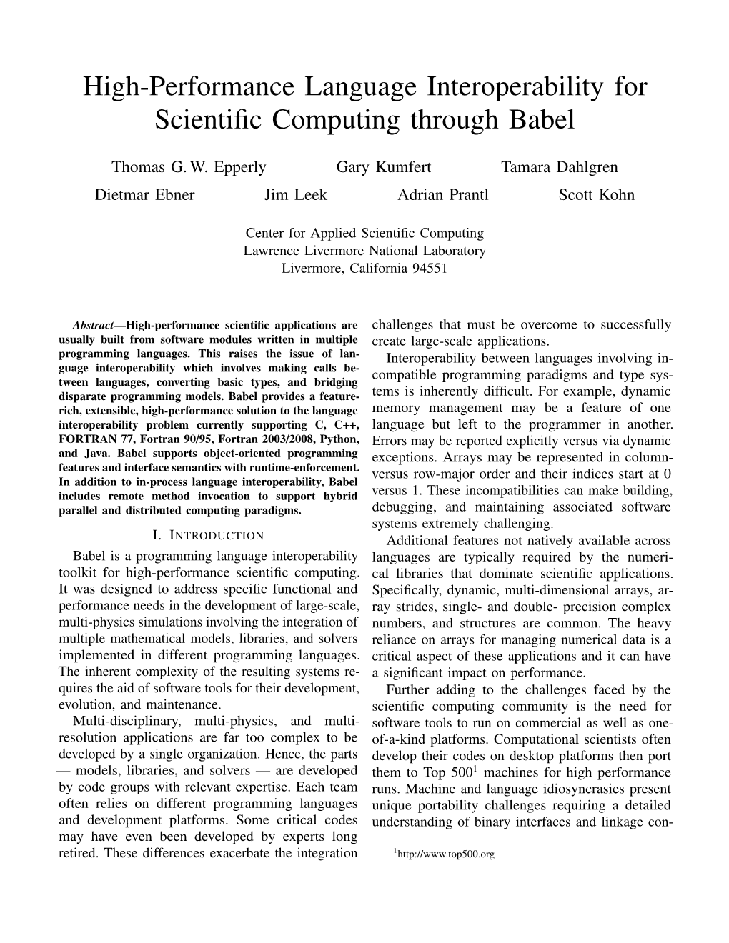 High-Performance Language Interoperability for Scientific