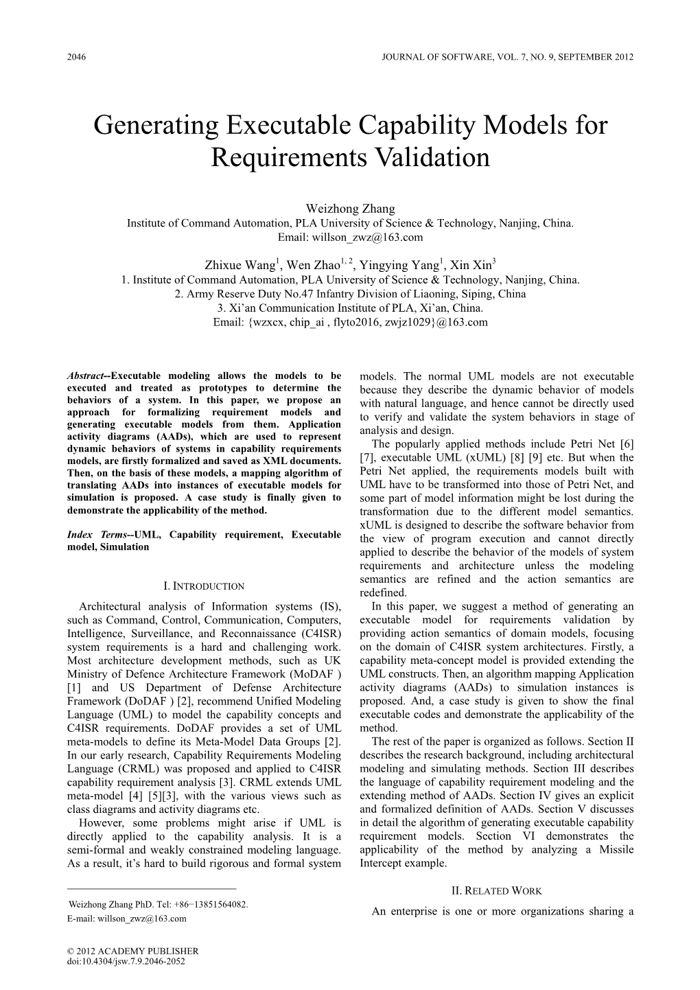 Generating Executable Capability Models for Requirements Validation