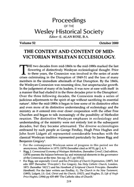 Proceedings Wesley Historical Society