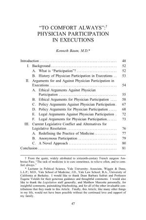 Physician Participation in Executions