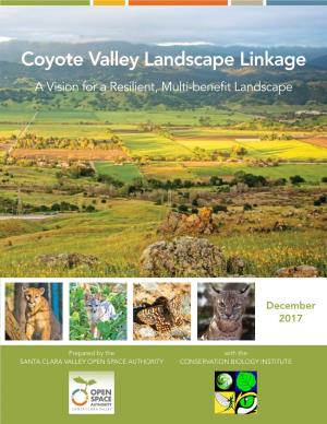 Coyote Valley Landscape Linkage a Vision for a Resilient, Multi-Benefit Landscape