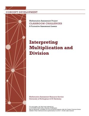 Interpreting Multiplication and Division