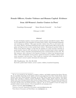 Female Officers, Gender Violence and Human Capital: Evidence from All