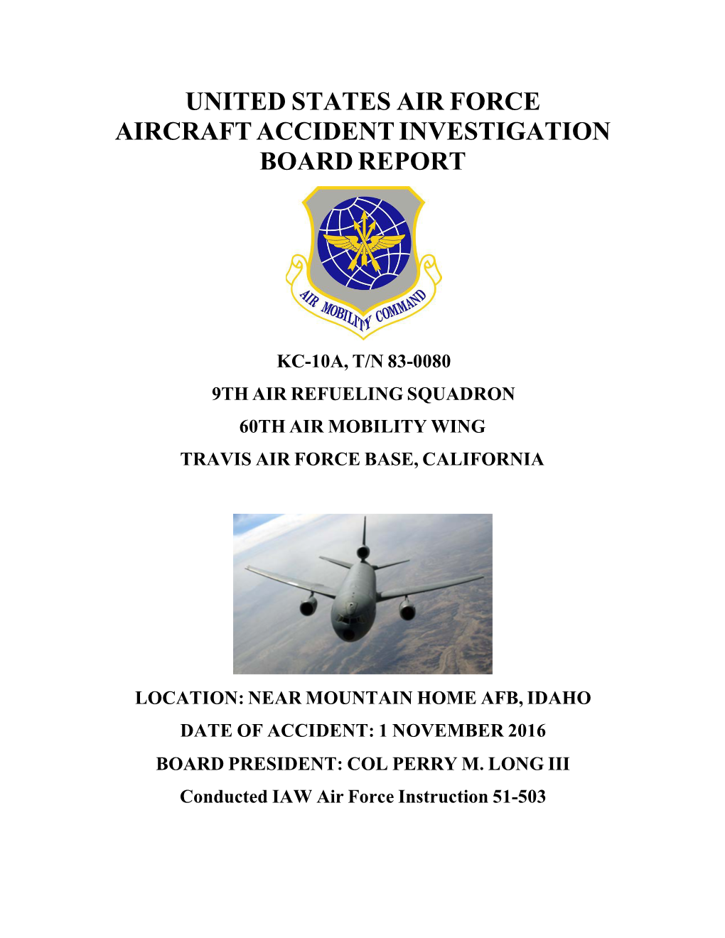 Kc-10A, T/N 83-0080 9Th Air Refueling Squadron 60Th Air Mobility Wing Travis Air Force Base, California