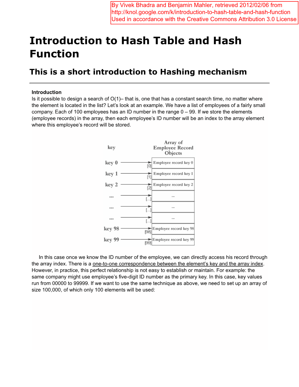 Introduction to Hash Table and Hash Function