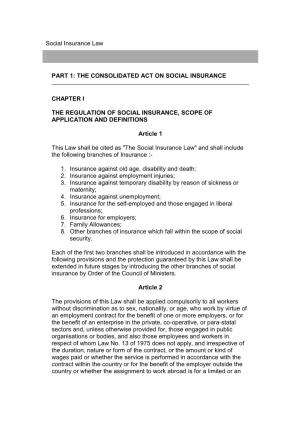 Social Insurance Law PART 1