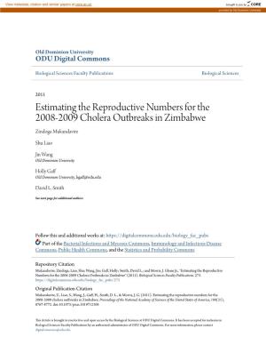 Estimating the Reproductive Numbers for the 2008-2009 Cholera Outbreaks in Zimbabwe Zindoga Mukandavire