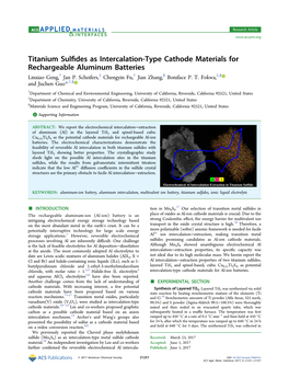 Titanium Sulfides As Intercalation-Type Cathode