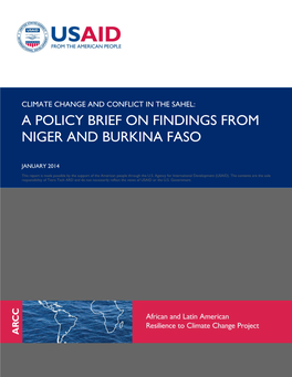 A Policy Brief on Findings from Niger and Burkina Faso
