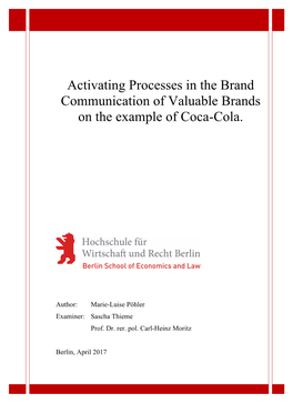 Activating Processes in the Brand Communication of Valuable Brands on the Example of Coca-Cola