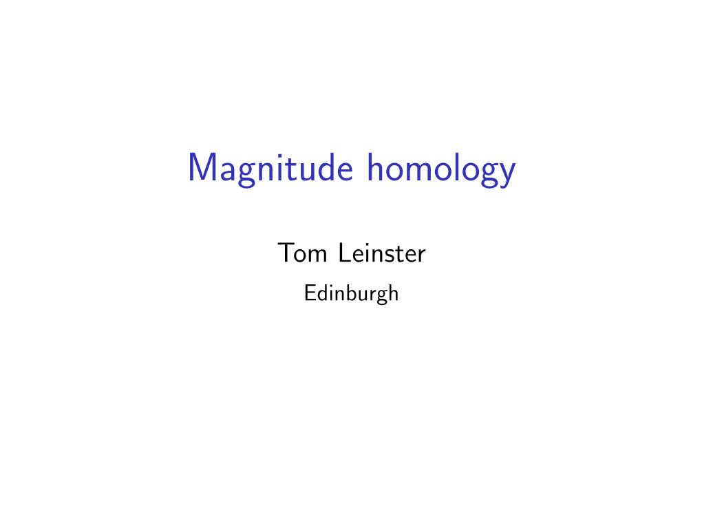 Magnitude Homology